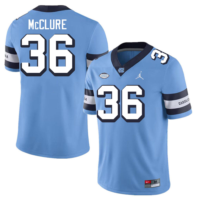 Men #36 Blaine McClure North Carolina Tar Heels College Football Jerseys Stitched-Throwback